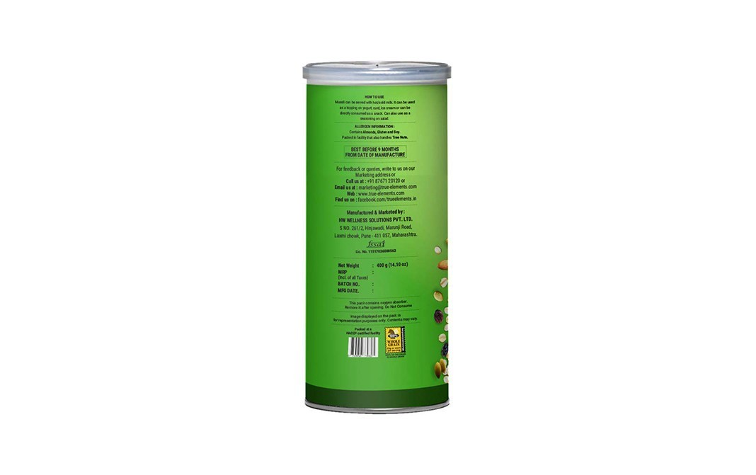 True Elements Muesli No Added Sugar    Jar  400 grams